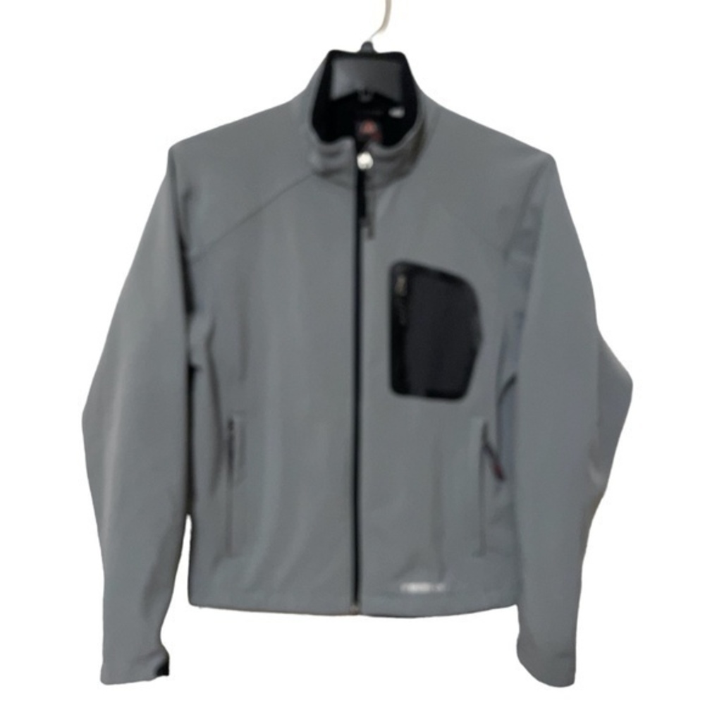 Firefly Womens Soft-shell Performance Jacket Full Zip Light Grey Size Small
